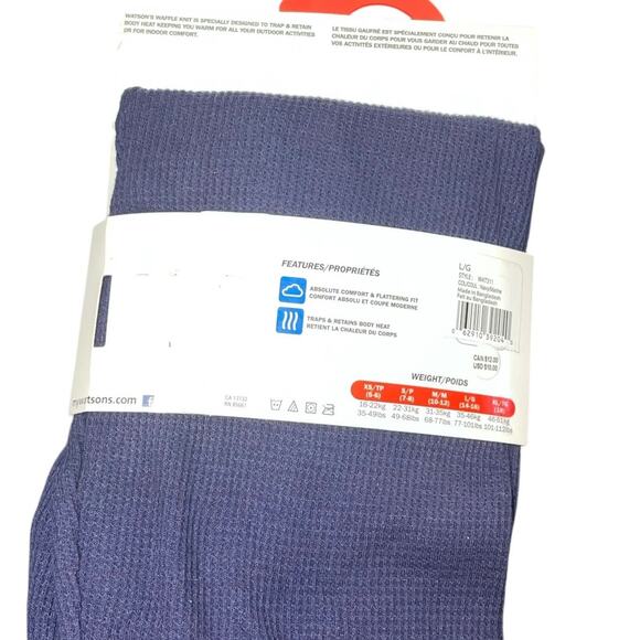 Watsons Boys Large 14-16 Thermal Long John Base Layer Pants Waffle Legging Blue - Picture 3 of 11